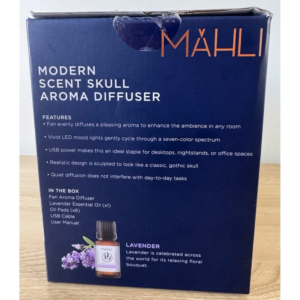 Mahli‎ Spooky Skull Aroma Diffuser LED Oil Pad Halloween Open Box Complete